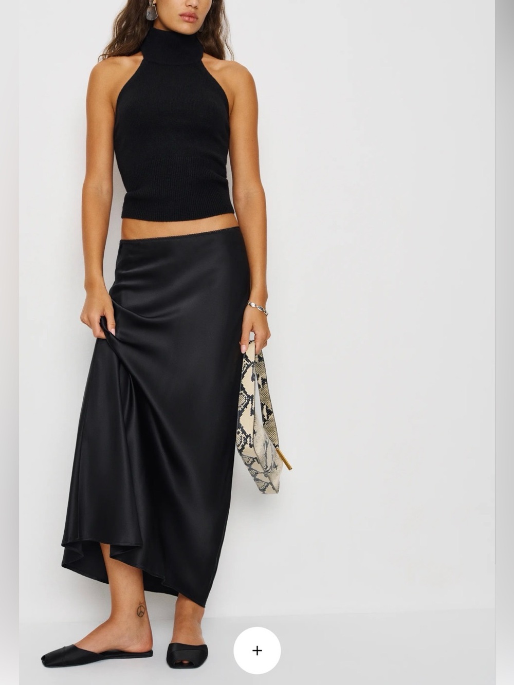 Reformation Layla Silk Black Midi Maxi Slip Skirt - size 8 - NWOT